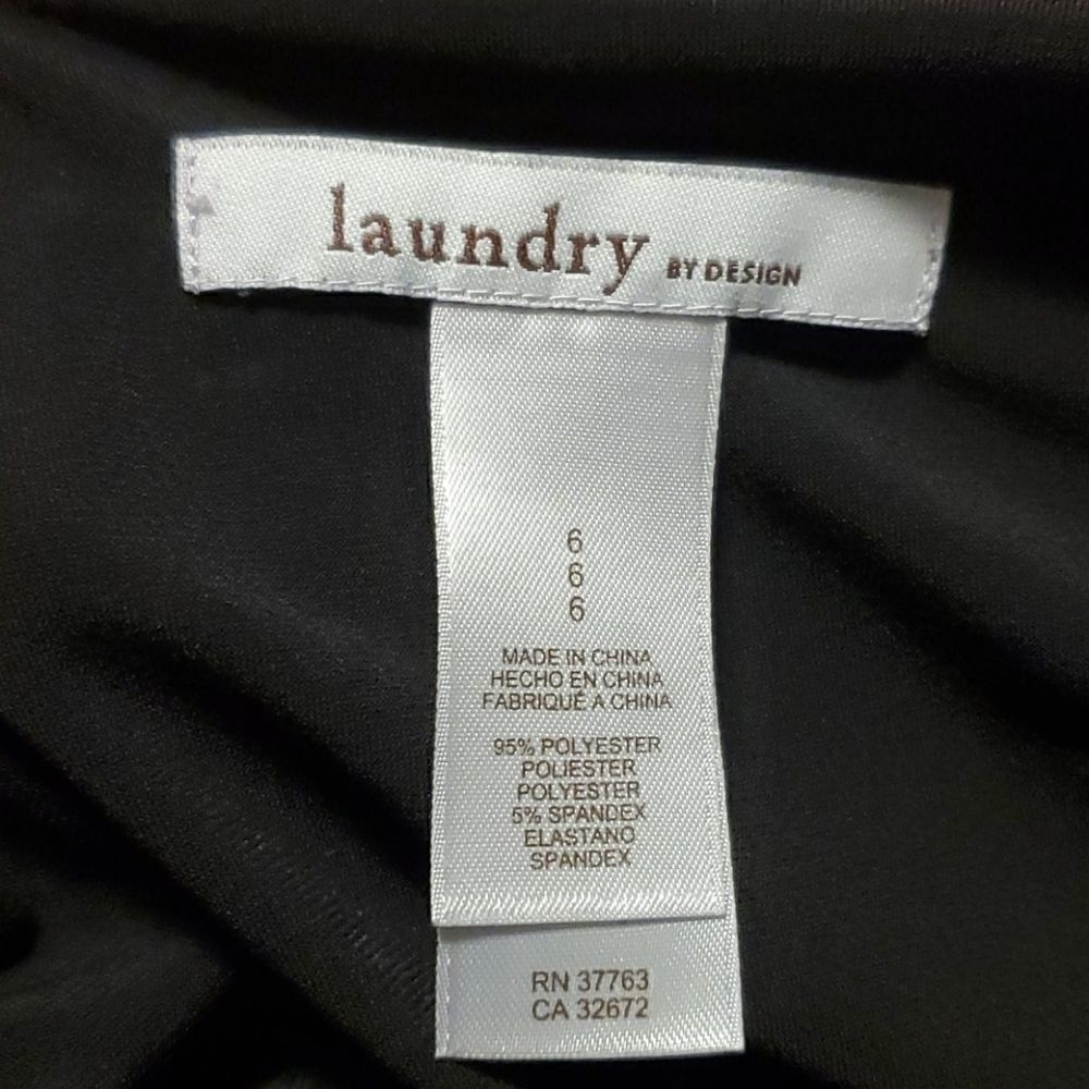 Laundry by Design Mini Dress Women Black Ruched Empire Waist V-Neck 6 - Picture 5 of 5